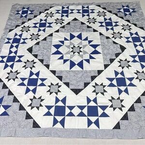 Handmade Shakespeare in the Park Patchwork Cotton Quilt Top/Topper 86x86”